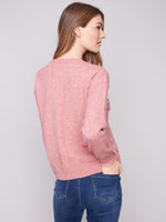 Charlie B Crew Neck Sweater with Tonal Embroidery - Primrose