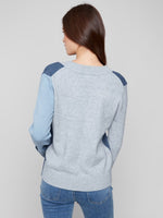 Charlie B Colorblock V-Neck Sweater