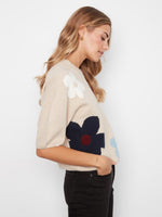 Charlie B Balloon Elbow Sleeve Knit Sweater - Floral Print