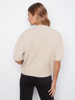 Charlie B Balloon Elbow Sleeve Knit Sweater - Floral Print