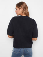 Charlie B Balloon Elbow Sleeve Knit Sweater - Marine Navy