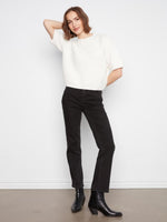 Charlie B Balloon Elbow Sleeve Knit Sweater - Ecru