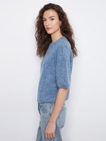 Charlie B Balloon Elbow Sleeve Knit Sweater - Heather Denim