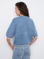 Charlie B Balloon Elbow Sleeve Knit Sweater - Heather Denim