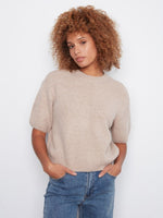 Charlie B Balloon Elbow Sleeve Knit Sweater - Heather Latte