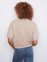 Charlie B Balloon Elbow Sleeve Knit Sweater - Heather Latte