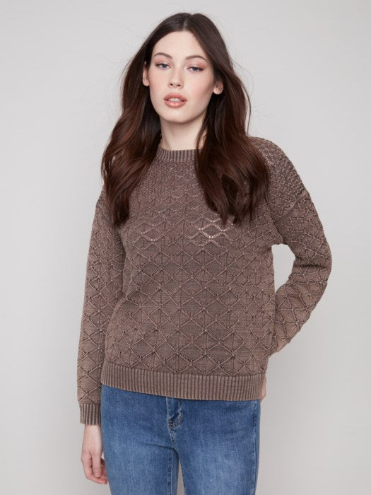 Charlie B Cold Dye Crew Neck Sweater