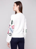 Charlie B Embroidered Crew Neck Sweater