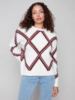 Charlie B Crew Neck Diamond Crew Neck Sweater