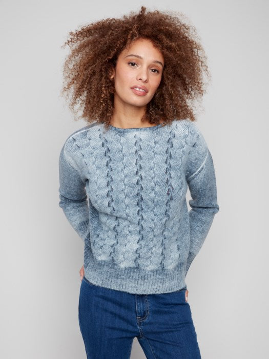 Charlie B Fancy Stitch Crew Neck Sweater