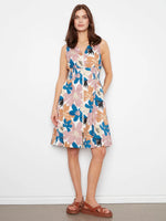 Charlie B Cotton Voile Printed Front-Zip Dress - Floralis