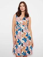Charlie B Cotton Voile Printed Front-Zip Dress - Floralis
