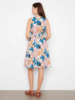 Charlie B Cotton Voile Printed Front-Zip Dress - Floralis