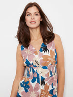 Charlie B Cotton Voile Printed Front-Zip Dress - Floralis