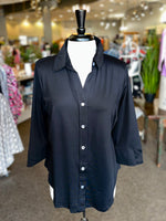 Lulu B UPF 50+ Button Down Blouse - Black