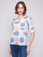 Charlie B Half-Button Cotton Gauze Blouse - Jasmine
