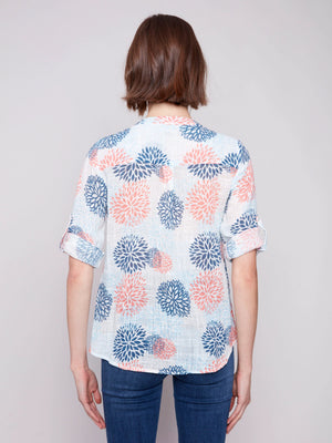 Charlie B Half-Button Cotton Gauze Blouse - Jasmine