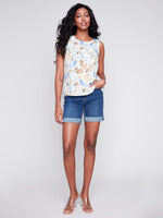 Charlie B Printed Sleeveless Blouse