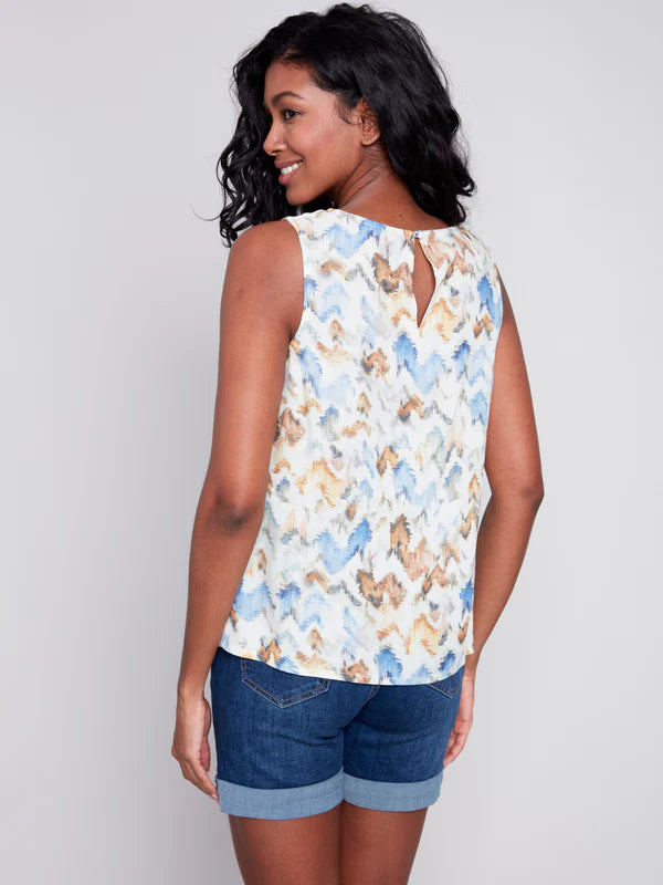 Charlie B Printed Sleeveless Blouse