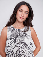 Charlie B Chevron Printed Sleeveless Blouse