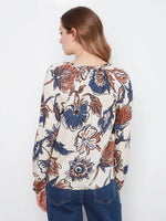 Charlie B Printed Raglan Long Sleeve Blouse - Fantasy