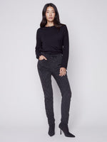 Charlie B Suede Print Crinkle Jogger- Port