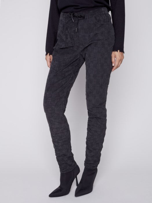 Charlie B Suede Print Crinkle Jogger- Port