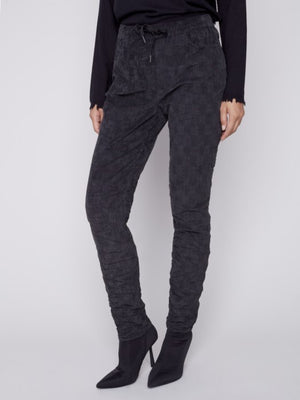 Charlie B Suede Print Crinkle Jogger- Port
