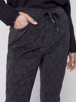 Charlie B Suede Print Crinkle Jogger- Port