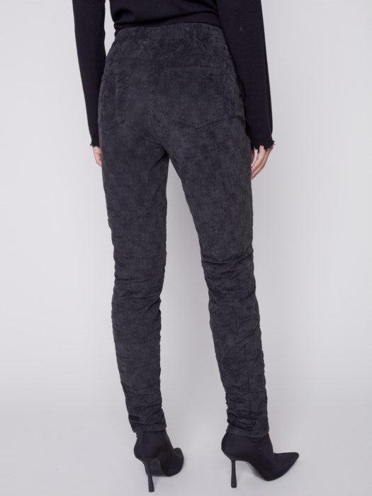Charlie B Suede Print Crinkle Jogger- Port