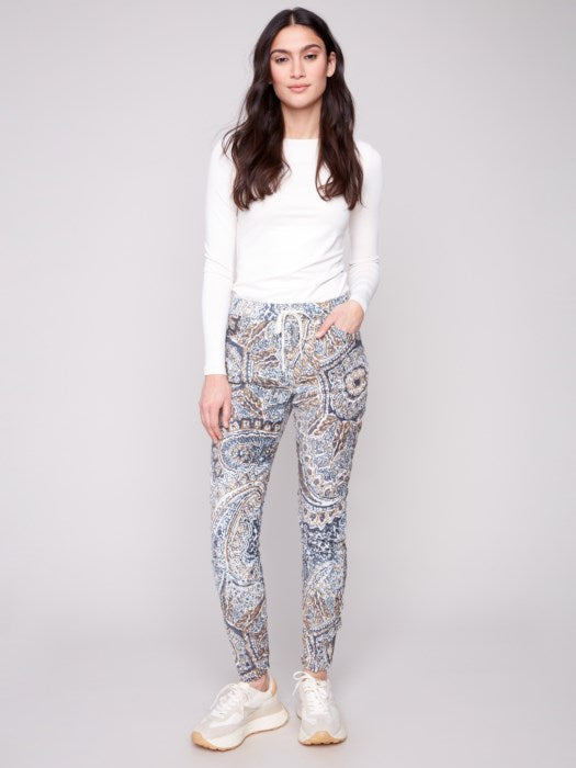Charlie B Printed Suede Crinkle Jogger Pants - Bohemian
