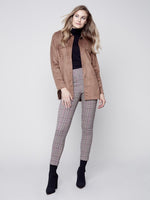 Charlie B Pull-On Plaid Ankle Pant - Port