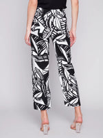 Charlie B Breeze Print Linen Capri with Patch Pockets