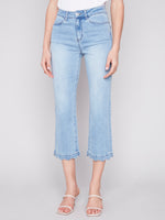 Charlie B Straight Leg Ankle Jean with Scalloped Hem