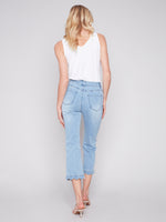 Charlie B Straight Leg Ankle Jean with Scalloped Hem