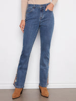 Charlie B Bootcut Jeans with Floral Embroidery - Medium Blue