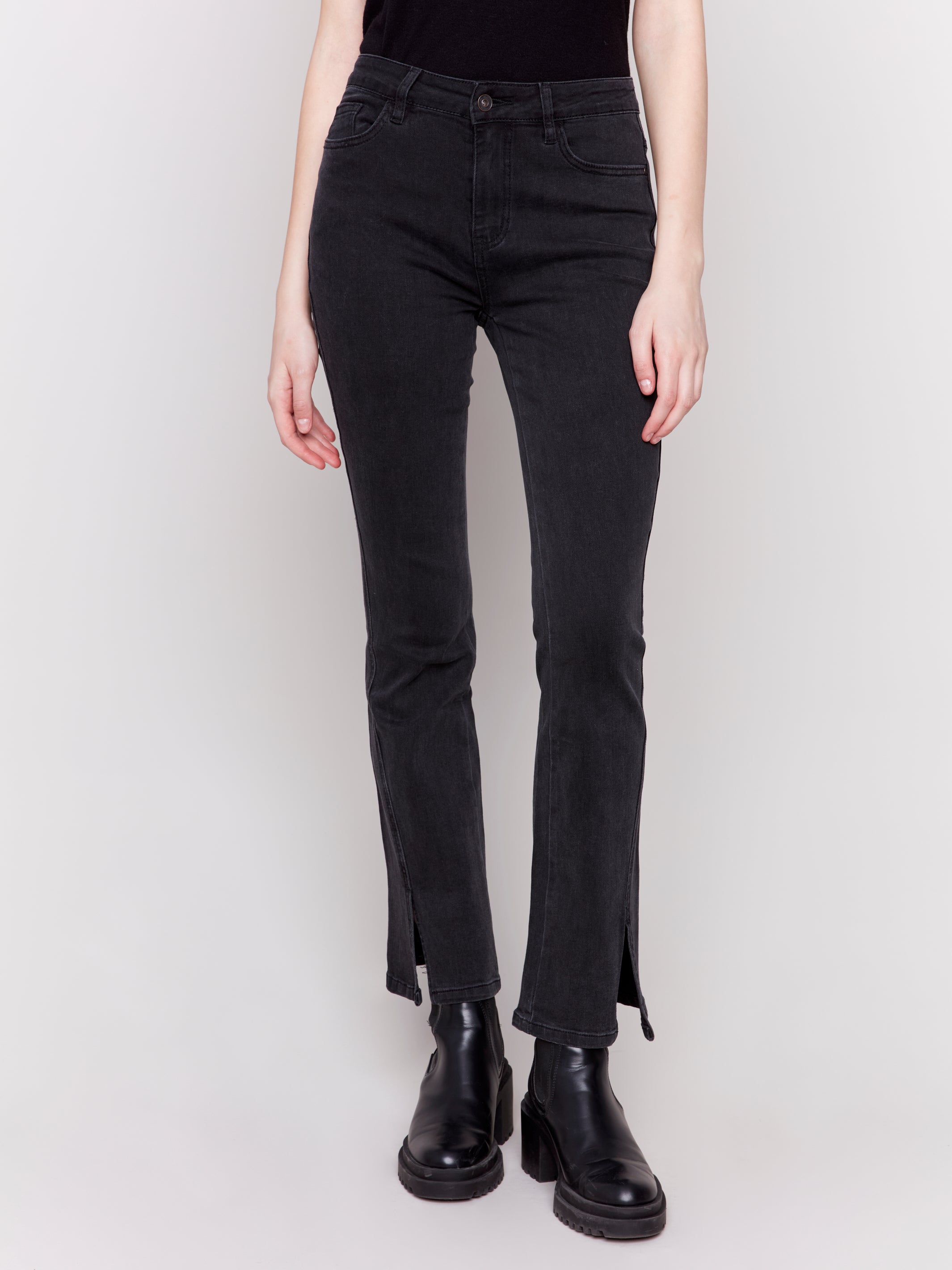 Charlie B Bootcut Jean Pant with Front Slit