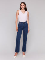 Charlie B Charlotte Straight Leg Pant with Inside Elastic at Waistband - Indigo