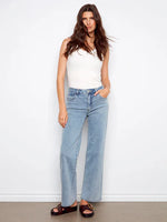 Charlie B Chloe Wide Leg Jeans - Light Blue