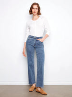 Charlie B Chloe Wide Leg Jeans - Medium Blue