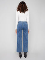 Charlie B Wide Leg Jeans With All-Over Hearts