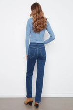 Charlie B Floral Embroidered Straight Leg Denim Pants
