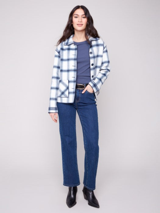 Charlie B Reversible Plaid Jacket - Moonlight