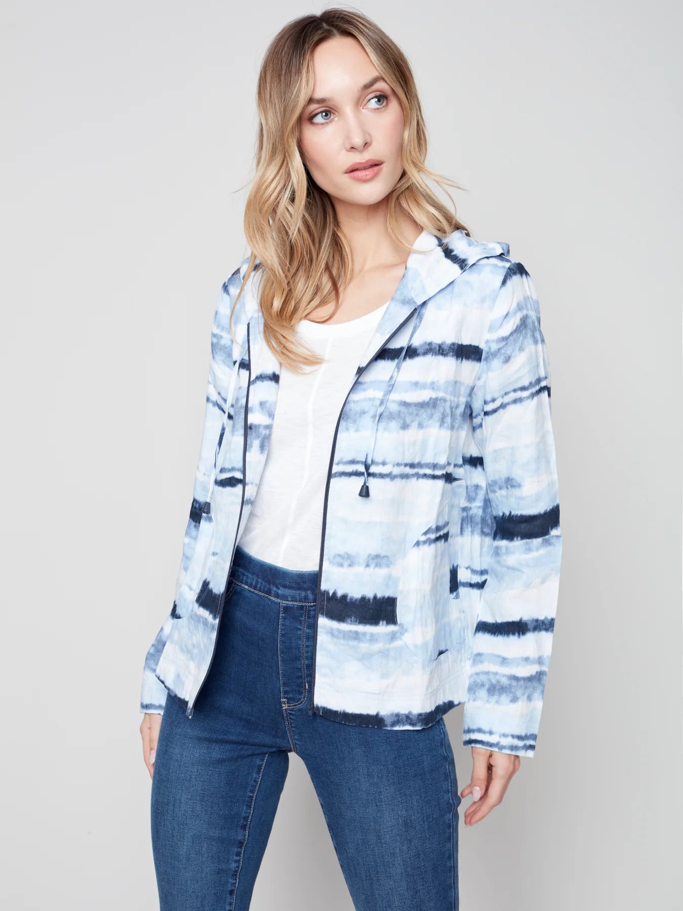 Charlie B Ombre Striped Linen Jacket