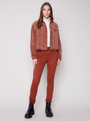 Charlie B Washed Out Corduroy Jacket - Cinnamon