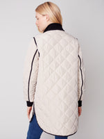 Charlie B Pleather Quilted Jacket with Rib Knit