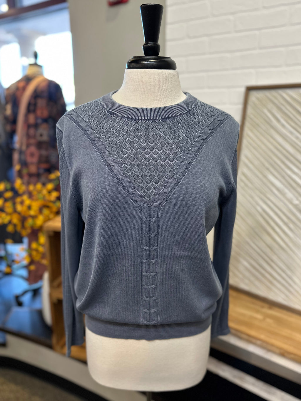 PBJ Blues Cotton Pullover Sweater - Indigo