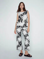 Charlie Printed Cropped Linen Blend Pant - Leaflet