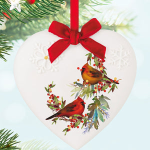 Christmas Cardinals Porcelain 2024 Hallmark Keepsake Ornament