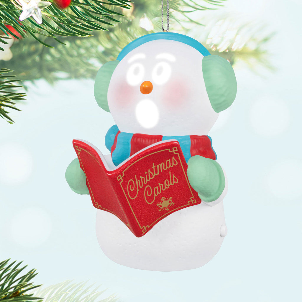 Caroling Snowman Musical 2024 Hallmark Keepsake Ornament with Light